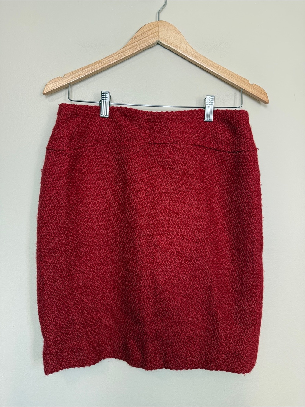 Moulinette Soeurs Classic Red Textured Pencil lined Skirt size 6